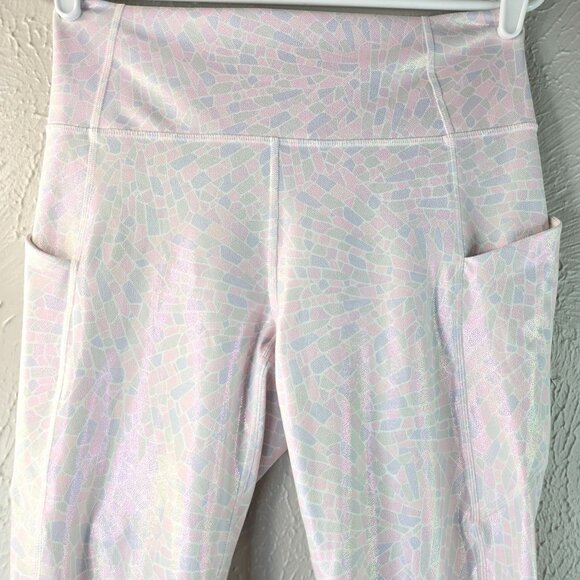 Fabletics Leggings Size Medium Shiny Stretchy Athletic Workout Pull On Pants - Picture 2 of 12